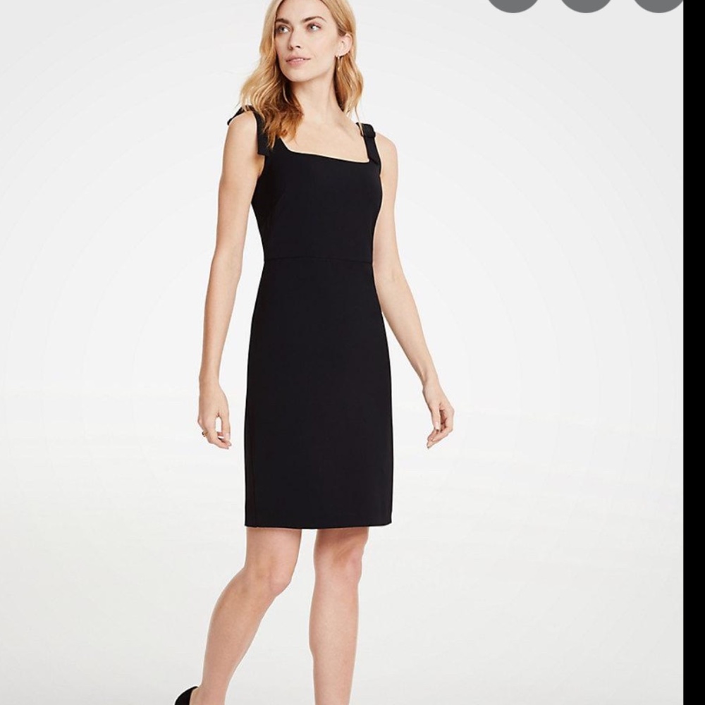 Ann Taylor Bow Sheath Black Dress size 2